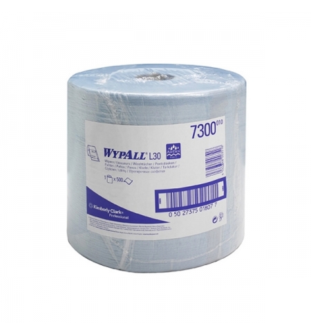 фото: Протирочный материал Kimberly-Clark WypAll L20 7300, для сильных загрязнений, в рулоне, 190м, 2 слоя, синий