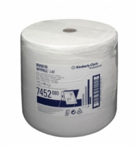 Протирочный материал Kimberly-Clark WypAll L40 7452, высокая впитываемость, в рулоне, 255м, 1 слой, белый