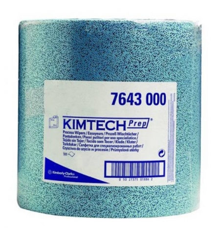 фото: Протирочный материал Kimberly-Clark Kimtech 7643, для подготовки поверхностей, в рулоне, 190м, 1 слой, синий