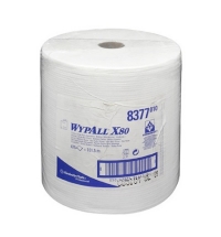 Протирочный материал Kimberly-Clark WypAll X80 8377, высокая впитываемость, в рулоне, 161.5м, 1 слой, белый