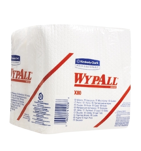 фото: Протирочные салфетки Kimberly-Clark WypAll Х80 8388 листовые, 50шт, 1 слой, белые